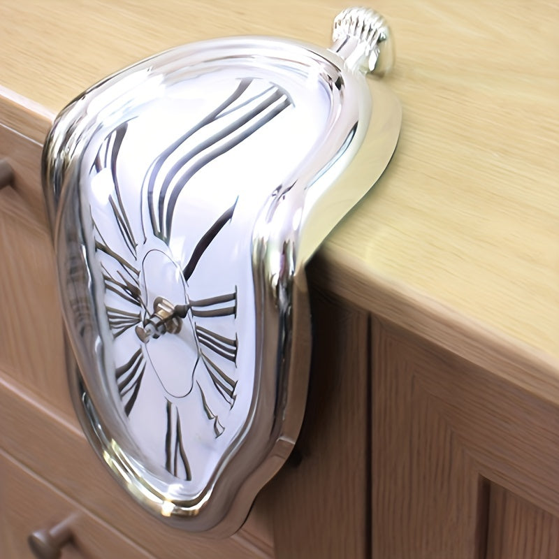 Surrealistische Gebogen Romeinse Wandklok - Stijlvolle Smeltende Klok voor Thuisdecoratie
