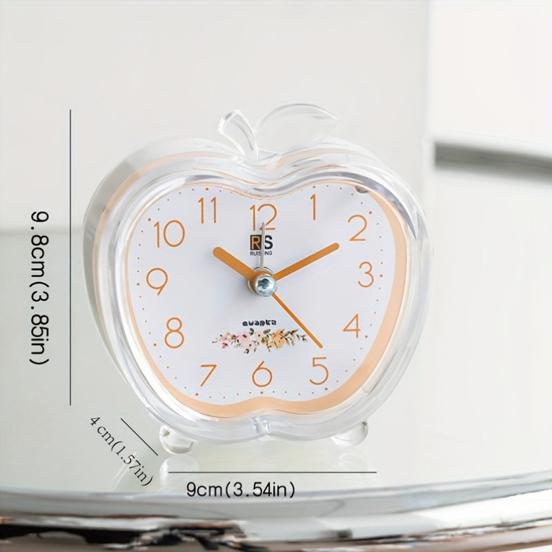 CrystalFruit - Elegant Apple-Shaped Alarm Clock with Night Light