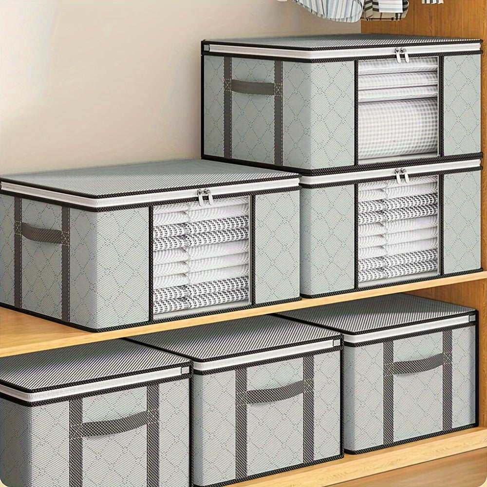Conjunto de 4 Sacos Dobráveis de Arrumação – Cinzento com Janela