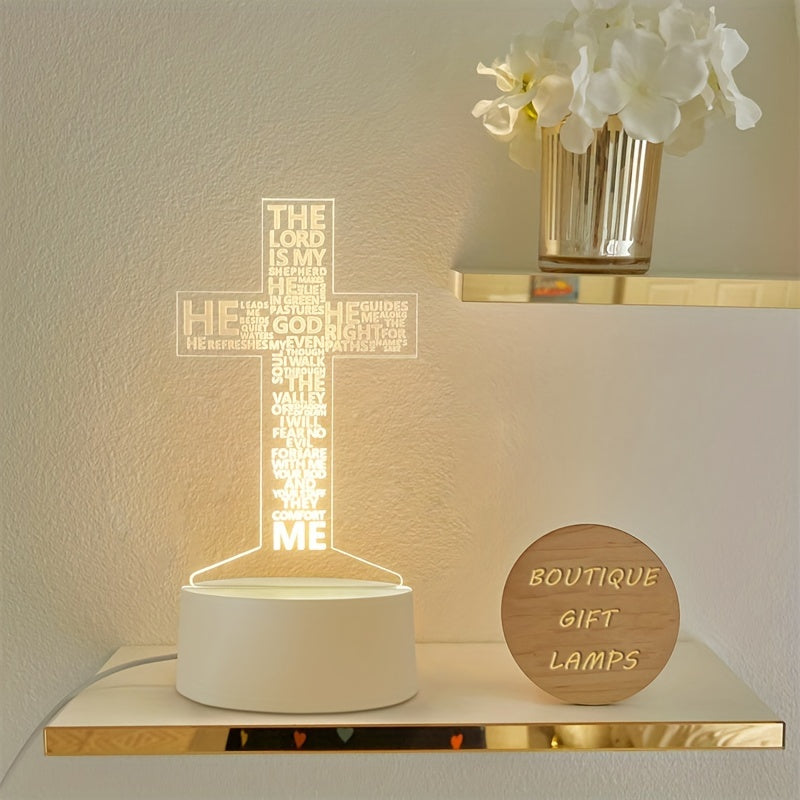 CrossLight - 3D LED Night Light Acrylic USB-Powered