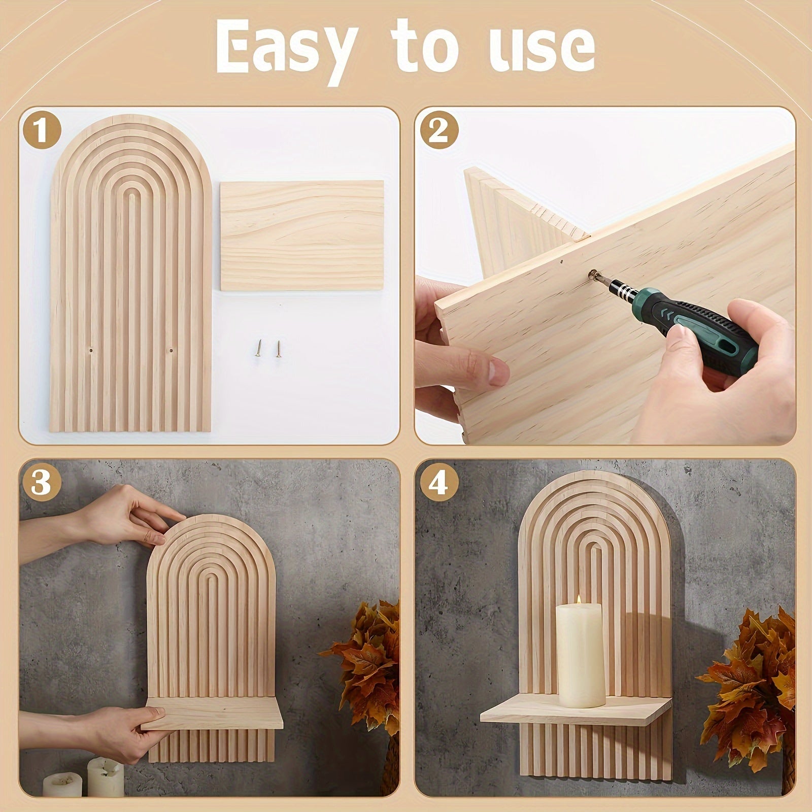 BohoRainbow - Bohemian Wooden Rainbow Wall Shelf for Decoration and Storage