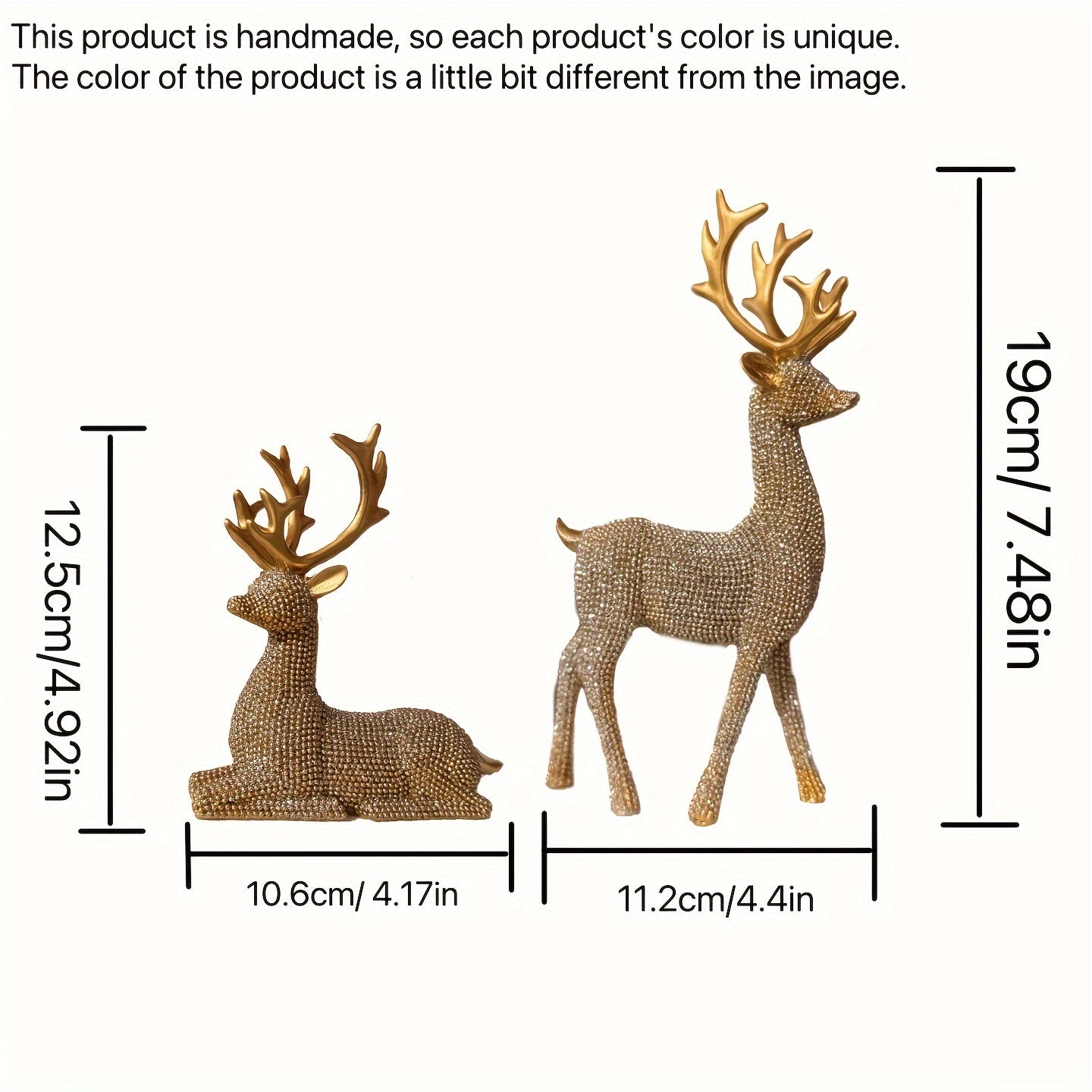 Christmas Reindeer - Set of 2 Reindeer Figurines for Indoor & Outdoor Use