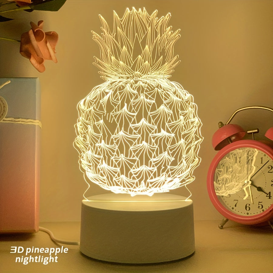 PineGlow - Abacaxi Candeeiro Noturno LED 3D
