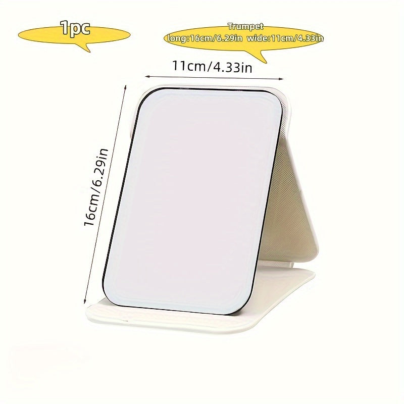 Espejo de Maquillaje Portátil Plegable – HD, Modelo de Mesa, Ideal para Mujeres y Niñas, Sin Batería