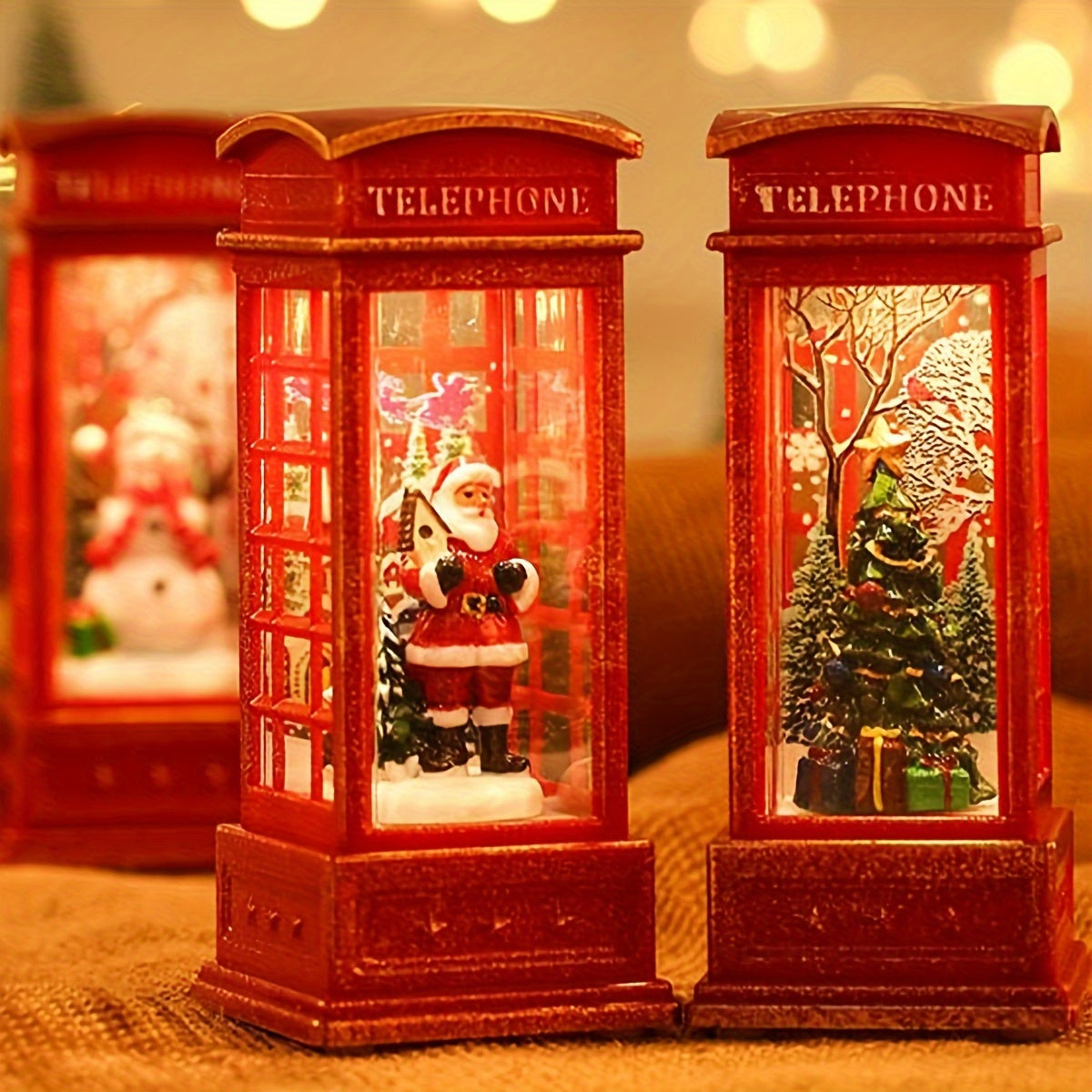 KerstTelefoon - Cabina Telefonica Natalizia Decorativa con Luce