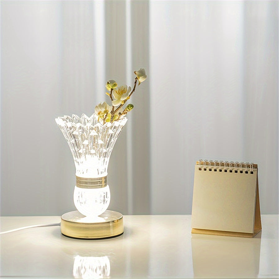 VaseLicht - Candeeiro de Mesa de Cristal LED com Luz Ambiente Regulável