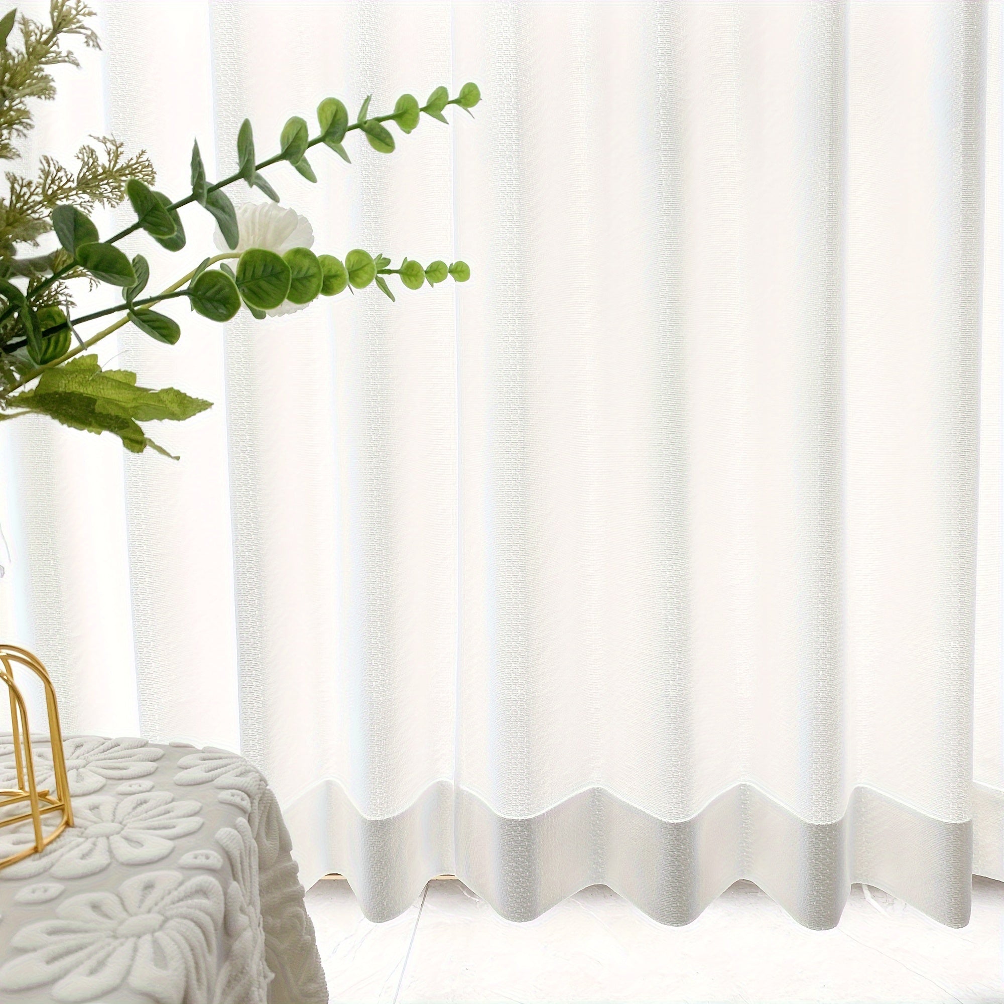 Cortinas Opacas Contemporáneas - Cortinas Tejidas Resistentes a UV 2 Paneles