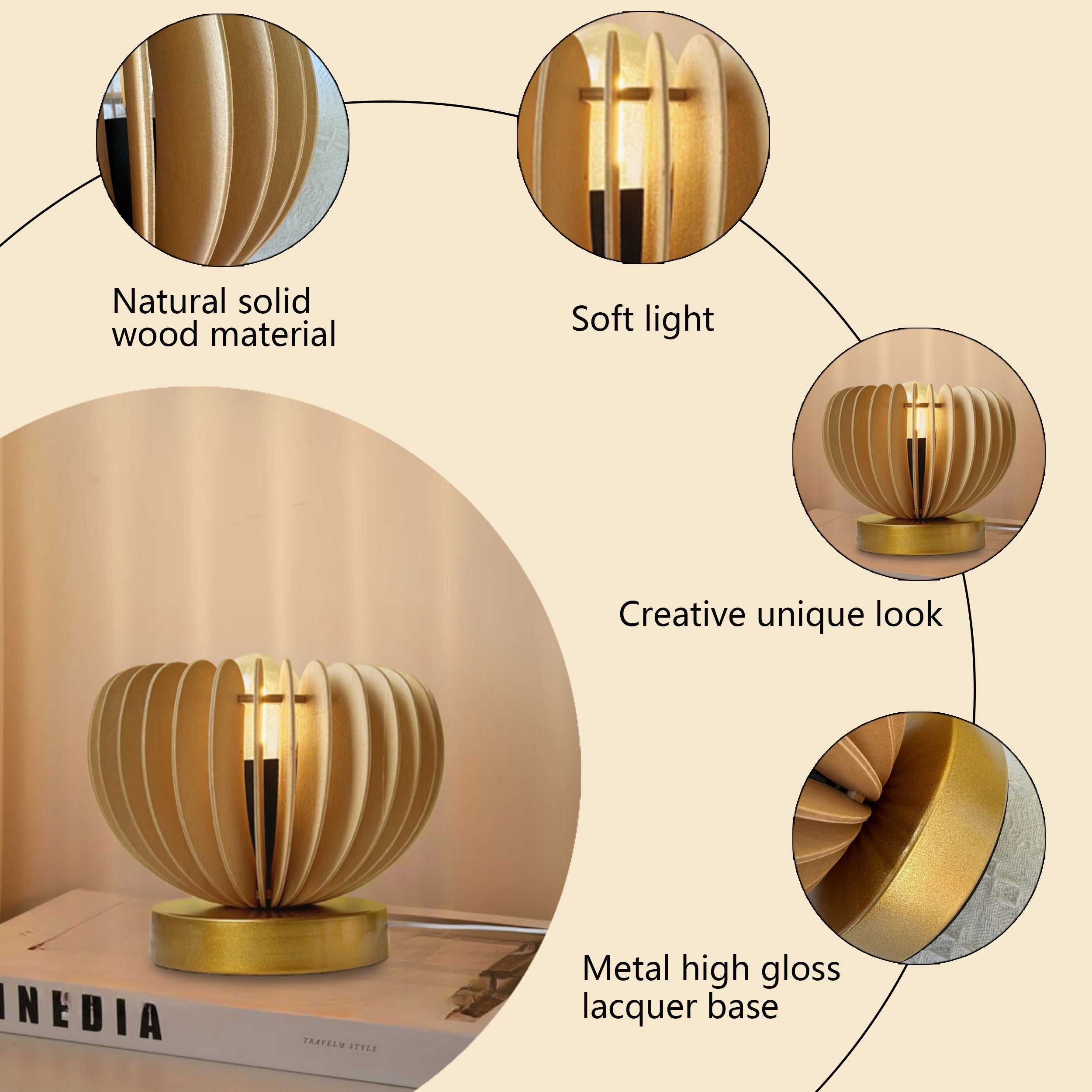 LightPumpkin - Modern Pumpkin-Shaped Table Lamp with USB Connection