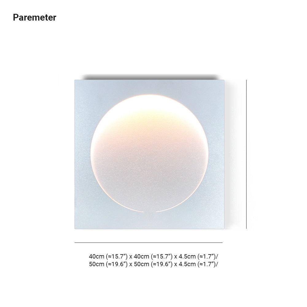 Elif - Lámpara de pared LED moderna cuadrada luna interior, blanca, metal