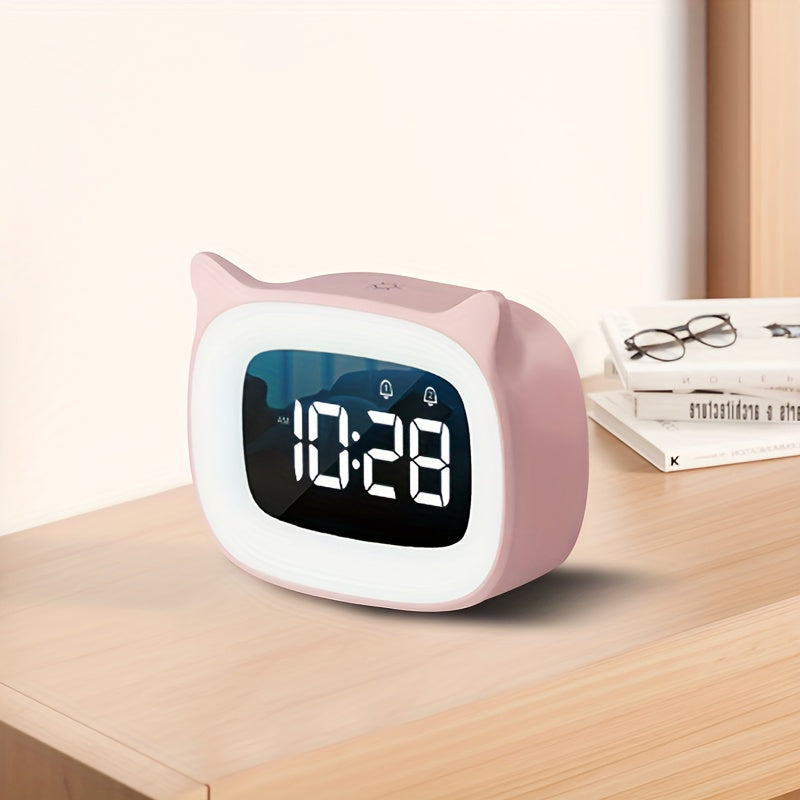 KittyGlow - Sveglia con Orecchie di Gatto Carine e Luce Notturna