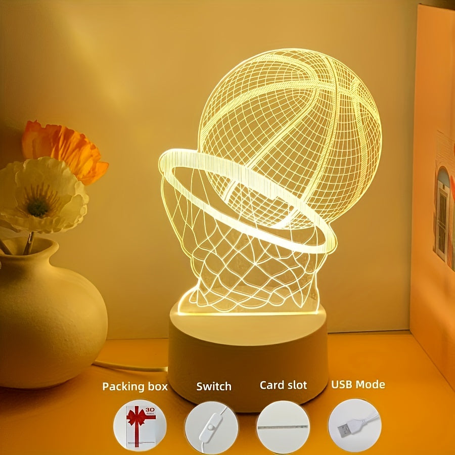 Illusion Lamp - 3D Basketball USB Table Lamp with LED Decorative Lighting