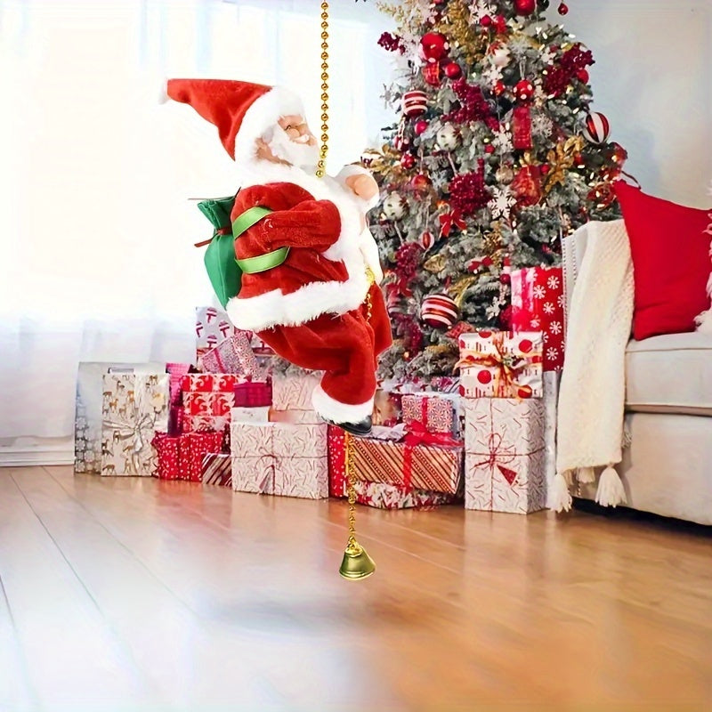 ClimbSanta - Climbing Rope Santa Ornament for Christmas Tree Decoration