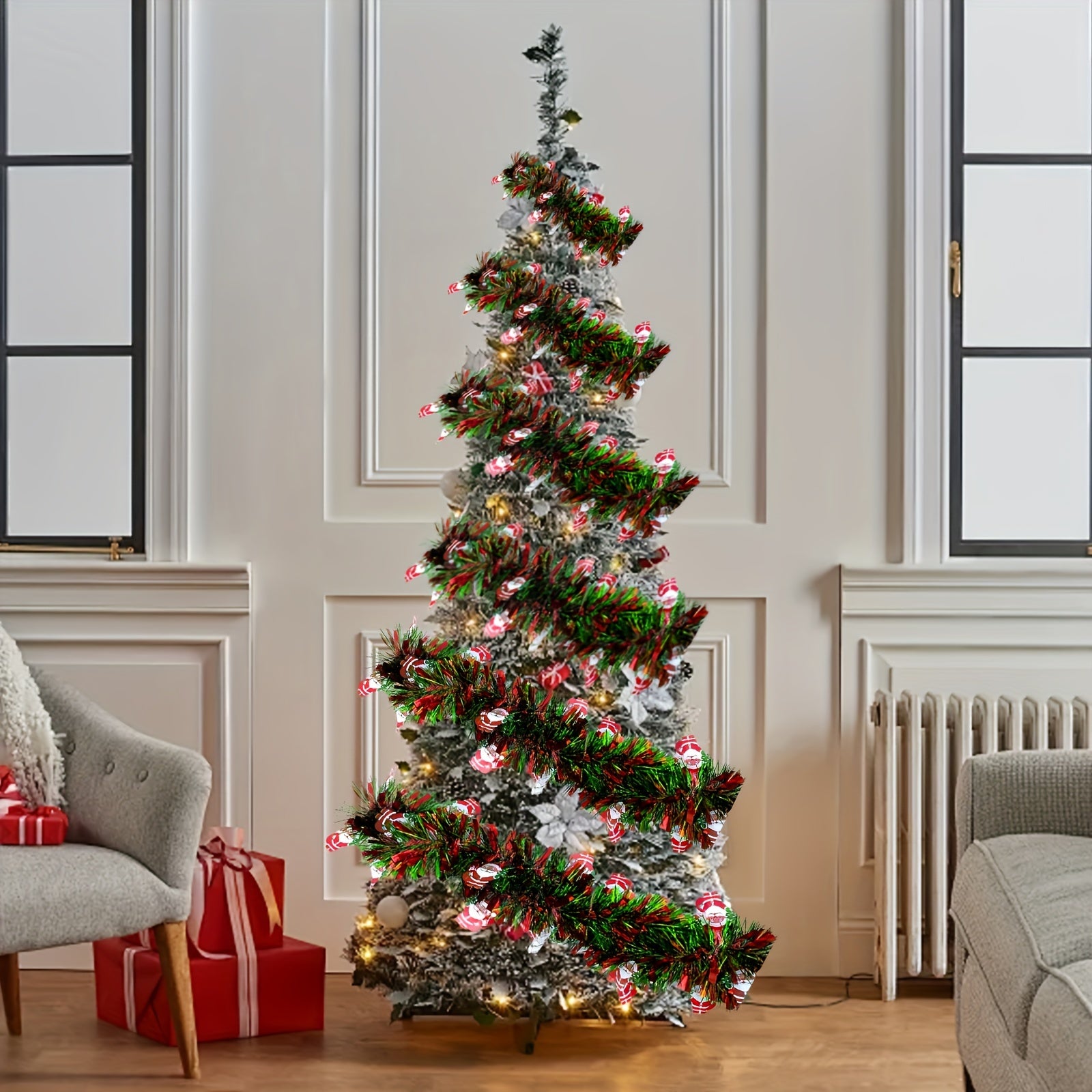 FestiveTinsel - Red and Green Metallic Garlands