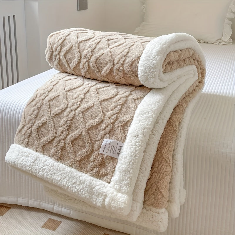 Coperta in pile reversibile a 1 pezzo - Coperta per divano più spessa per autunno e inverno, adatta per tutte le stagioni