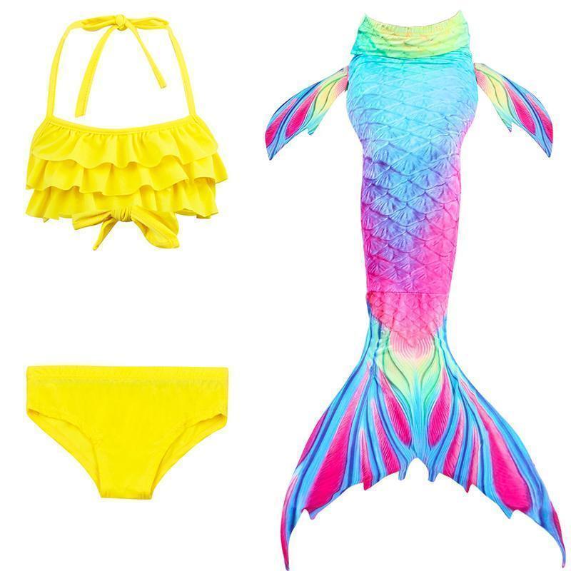Girls' Mermaid Costume Three Pieces Sea Pool