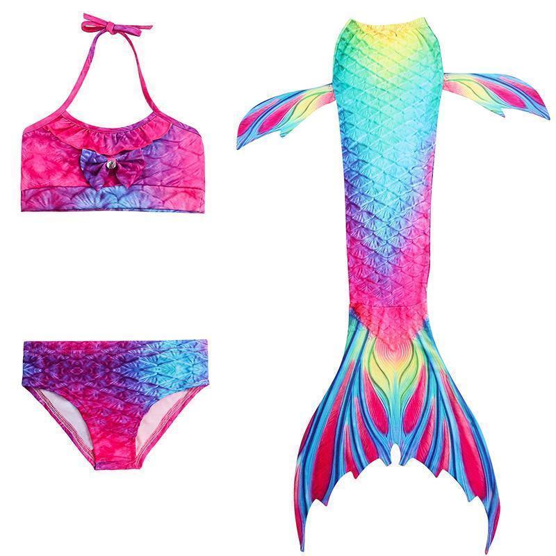 Girls' Mermaid Costume Three Pieces Sea Pool