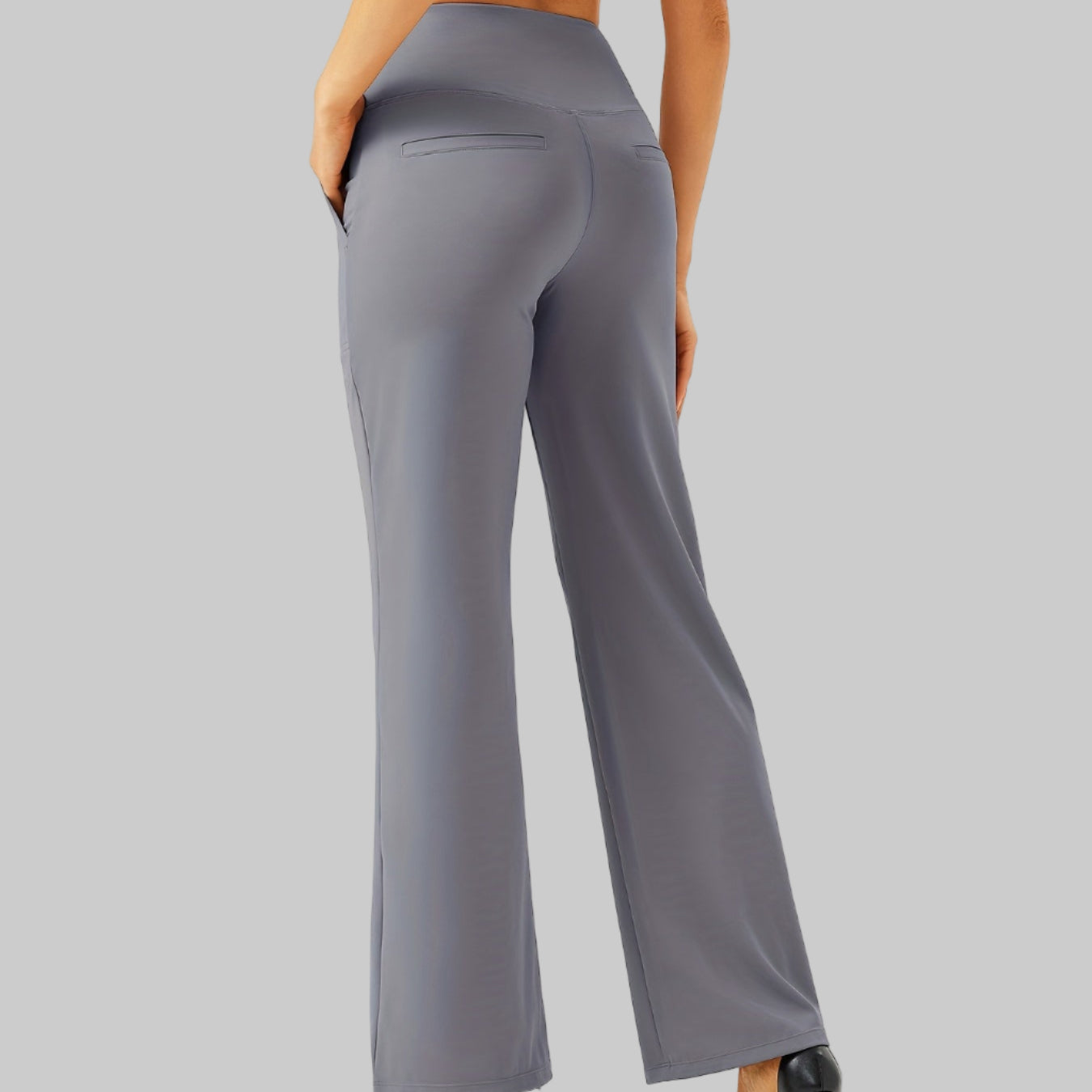 Women's Pants Wide Leg Elegant Stretch Nylon Long Trousers