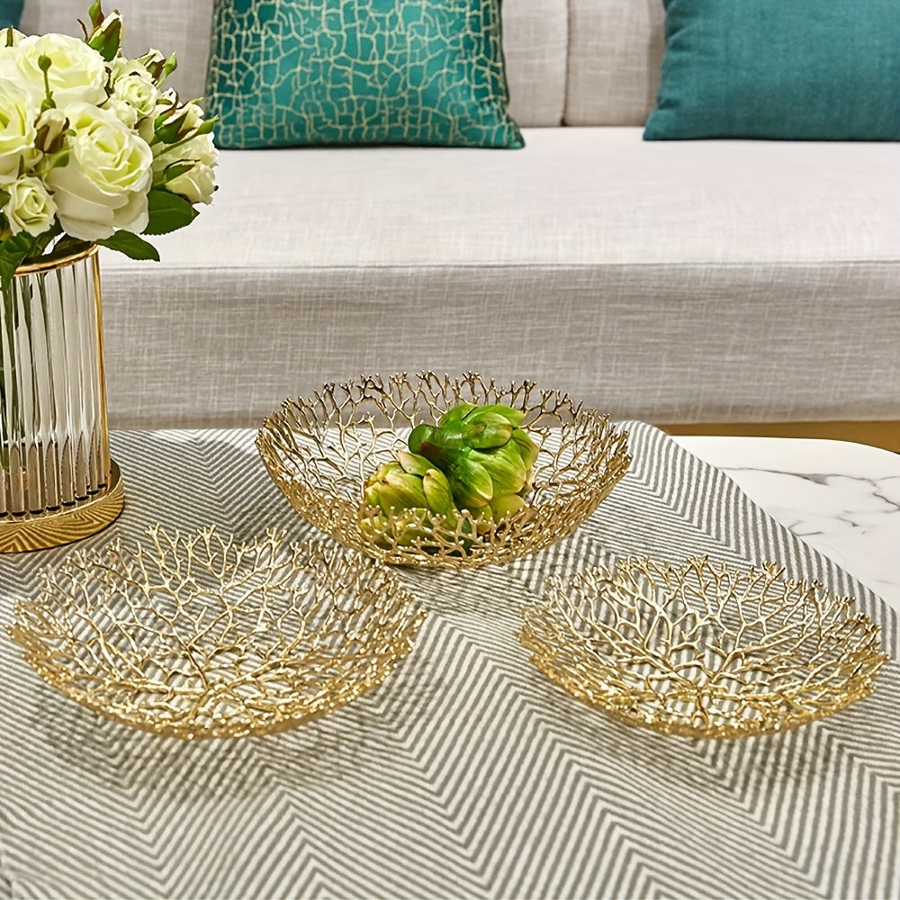 MetalServe-Koraal - Taça Aberta Luxuosa para Frutas para Decoração de Casa, Mesa de Centro e Sala de Jantar