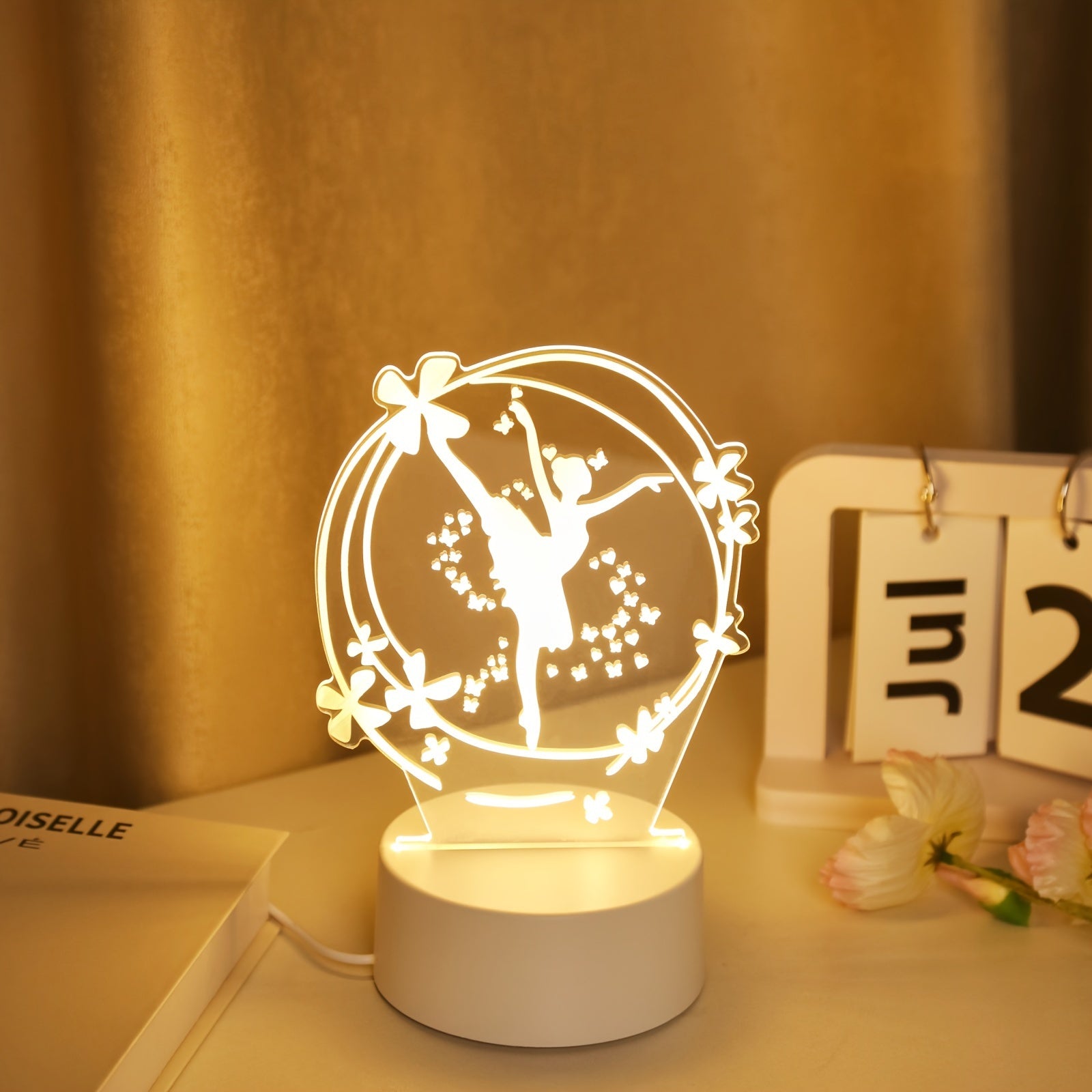 SpaceLamp - 3D Ballet Dancer LED Night Light USB Powered