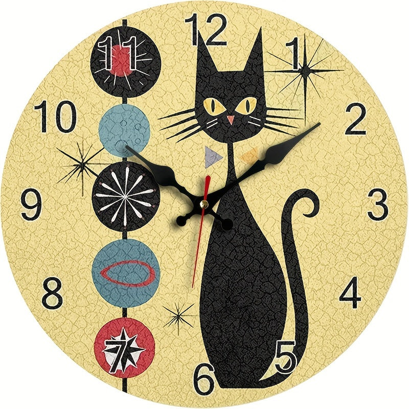 CoolCat - Silent Wooden Wall Clock with Modern Design