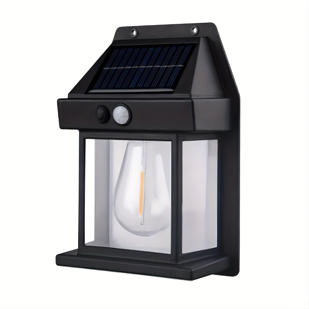 SolarGlow - Lâmpada de Parede de Tungsténio Solar com Sensor de Movimento e 3 Modos de Iluminação