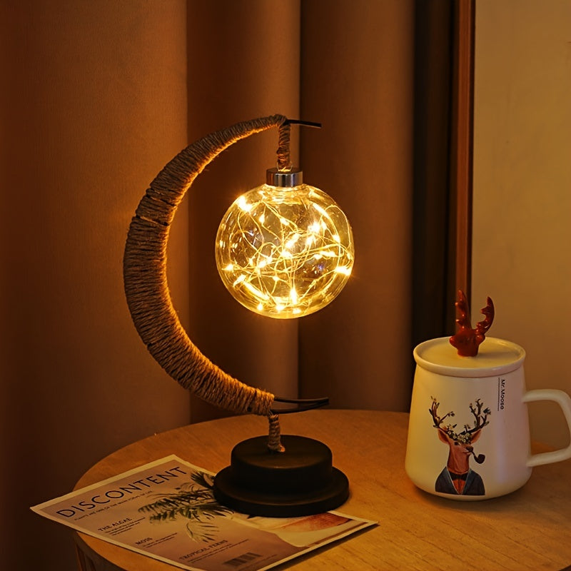 MoonLight - Wrought Iron LED Table Lamp With Decorative Desk Lamp Design