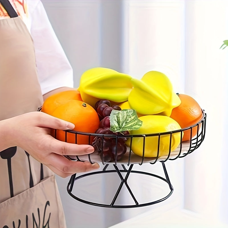 MarbleServe-Fruitkom - Travessa Metálica Geométrica com Base em Mármore