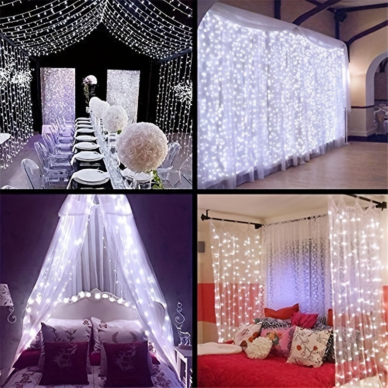 LuxeGlow - USB LED Gordijnverlichting met Afstandsbediening, 8 Modi voor Feestdecoratie