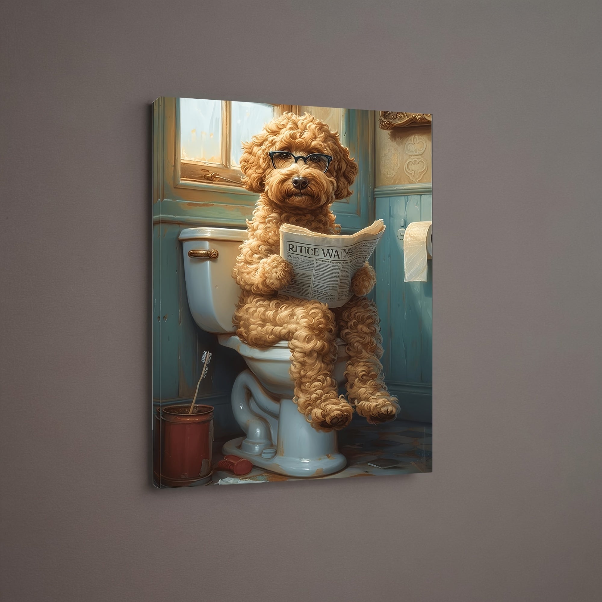 Tela Goldendoodle per Bagno - Decorazione Murale Umoristica