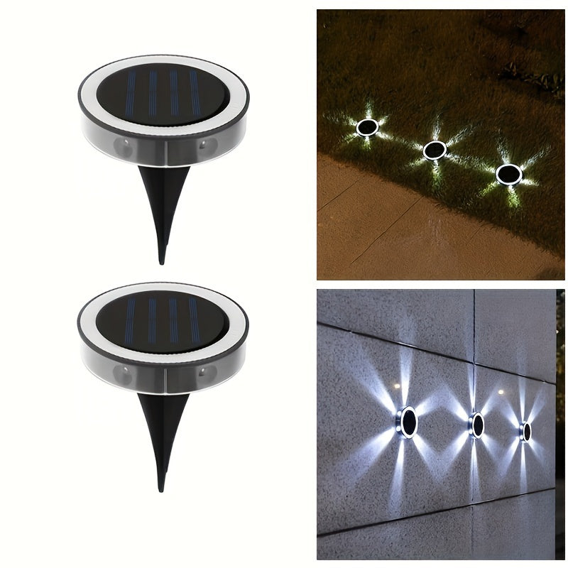 SolarLicht - 6 LED Illuminazione da Terra, Lampada Solare da Esterno per Sentiero, Giardino e Patio