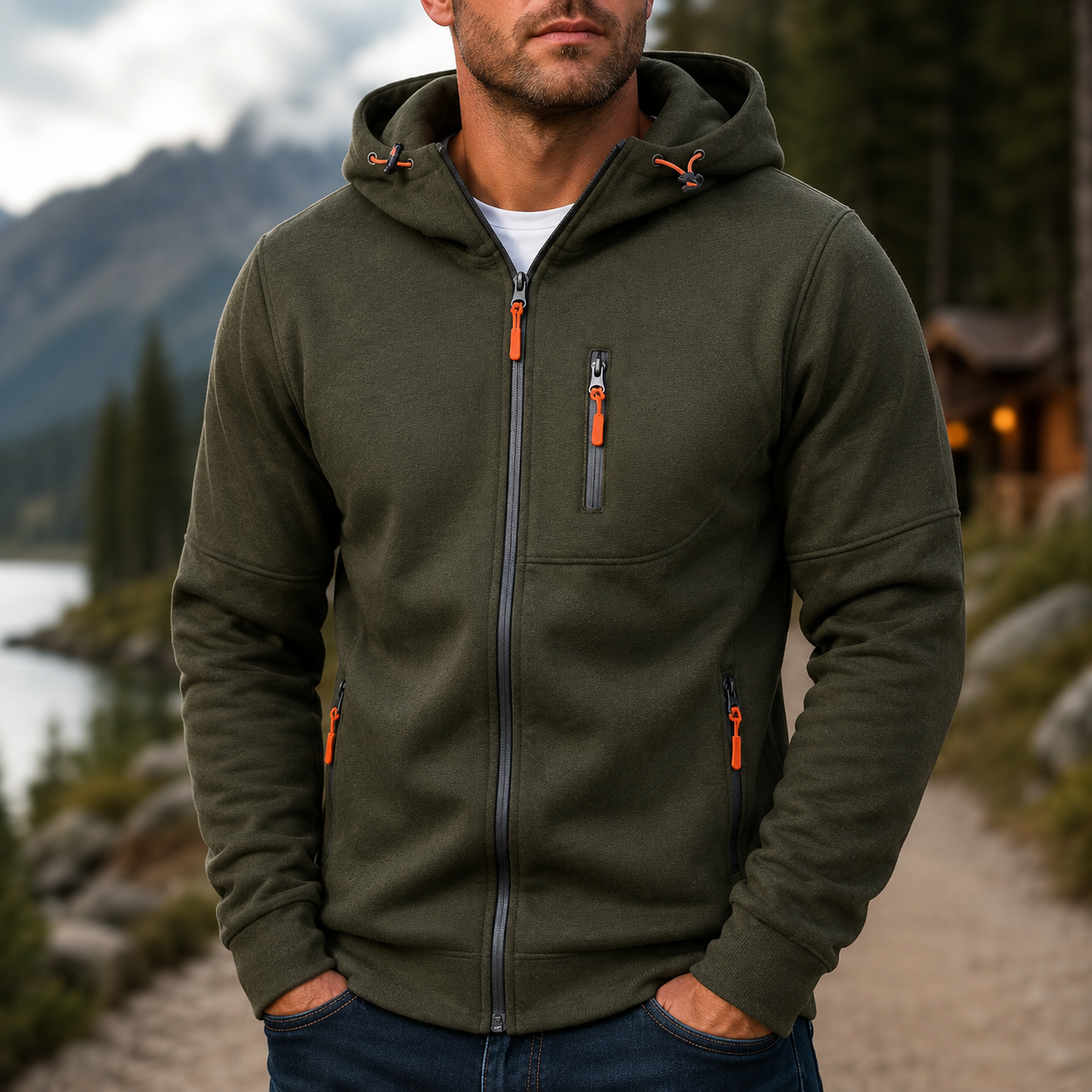 Felpa Con Cappuccio Hoodie Zip-Up Abbigliamento - Image 1