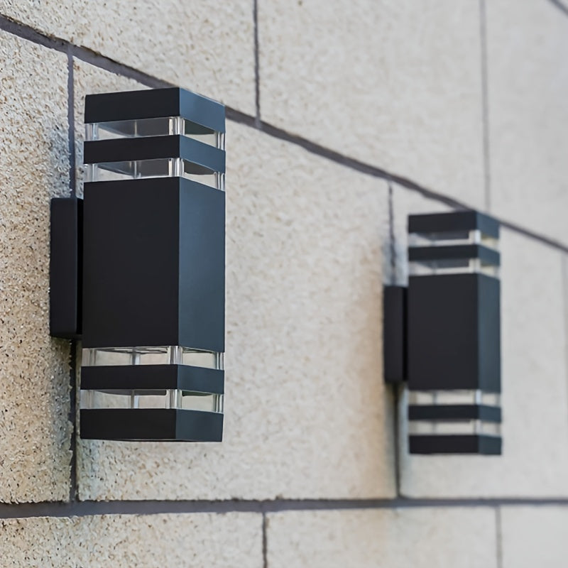 DualWall - Lâmpada de Parede Exterior de Dupla Cabeça, Design Moderno, Com Fios