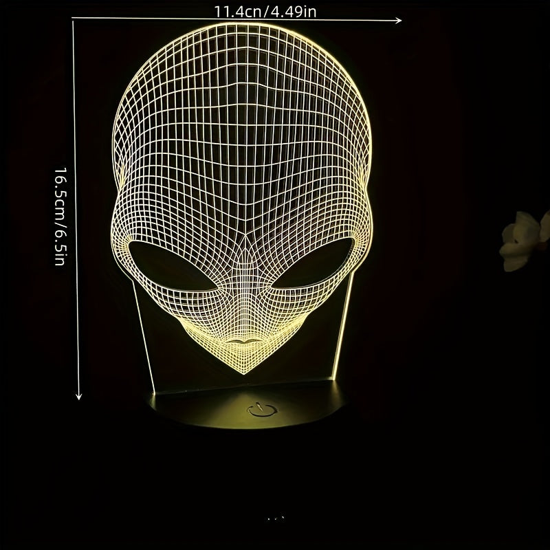 CosmicGlow - Candeeiro de Mesa 3D com Base Preta e Iluminação LED de 7 Cores