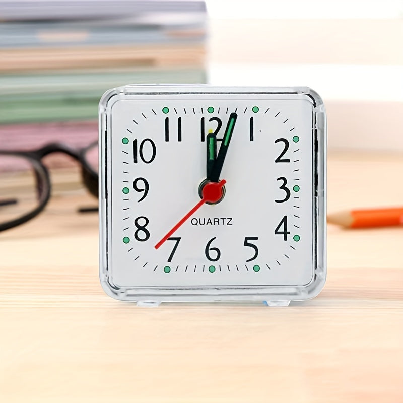 TimeSquare - Eenvoudige Witte Vierkante Wekker voor Slaapkamer & Bureau