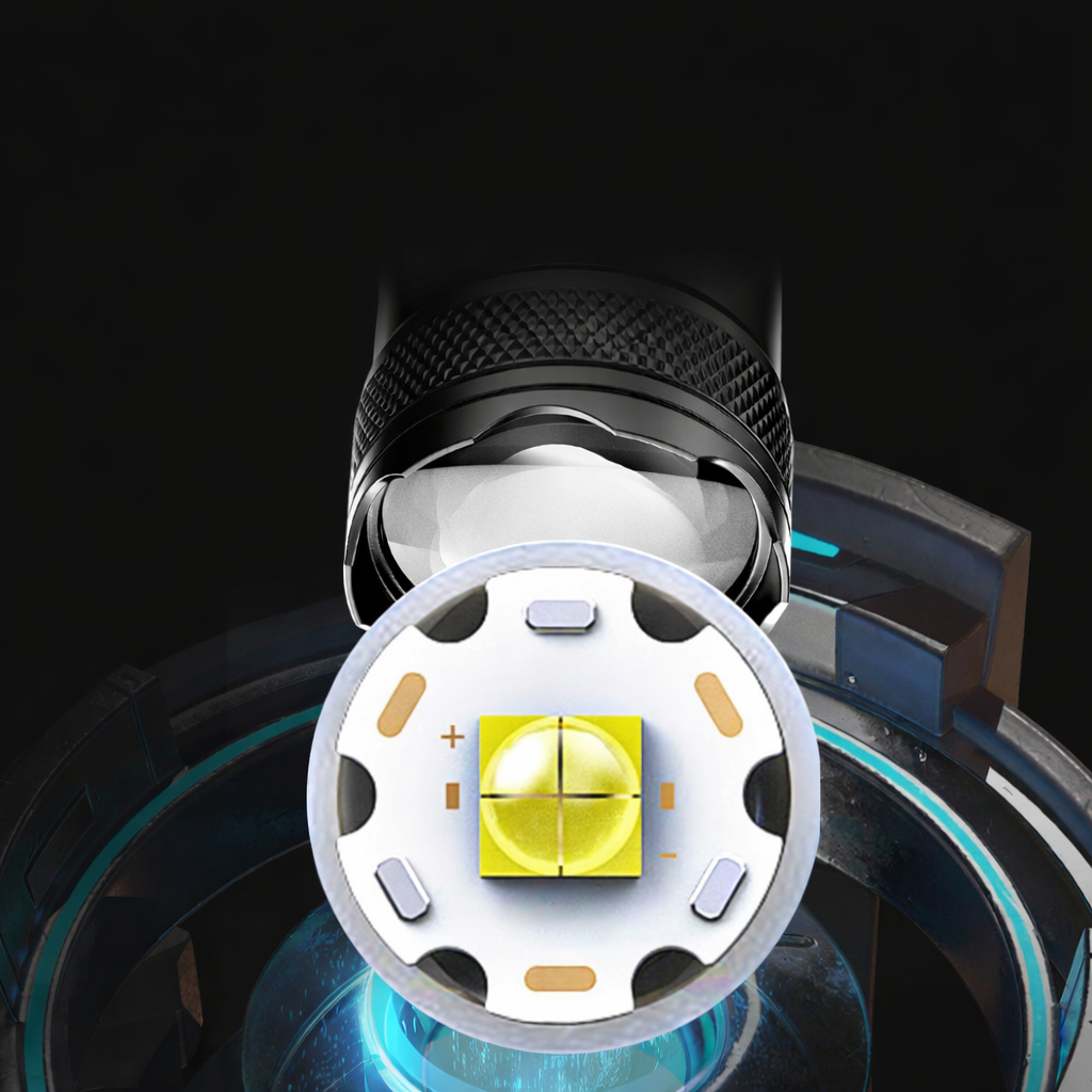 Lanterna de Bolso LED Tática Recarregável de Alumínio Alta Luminosidade