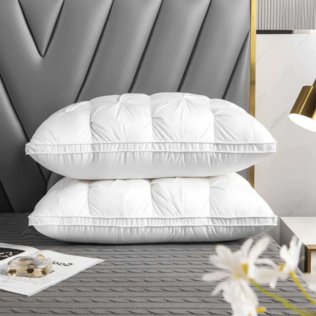 Cuscino Testa Piuma D'Oca Lusso Ergonomico Comfort Riposo Notturno