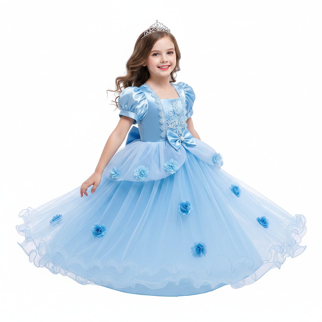 Halloween Costume Bambina Tulle Fiocco Abito Elegante - Image 4