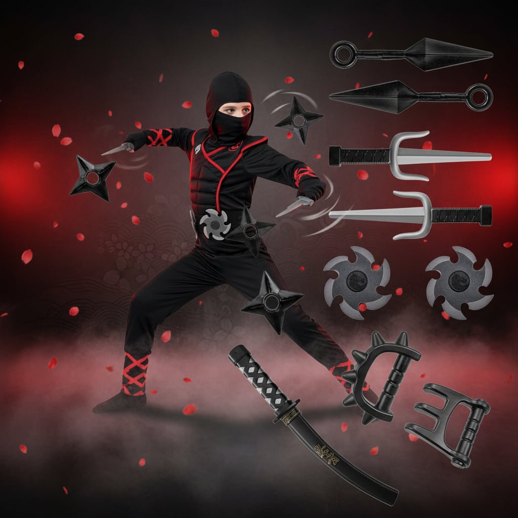 Halloween Costume Ninja Accessori Inclusi - Image 1