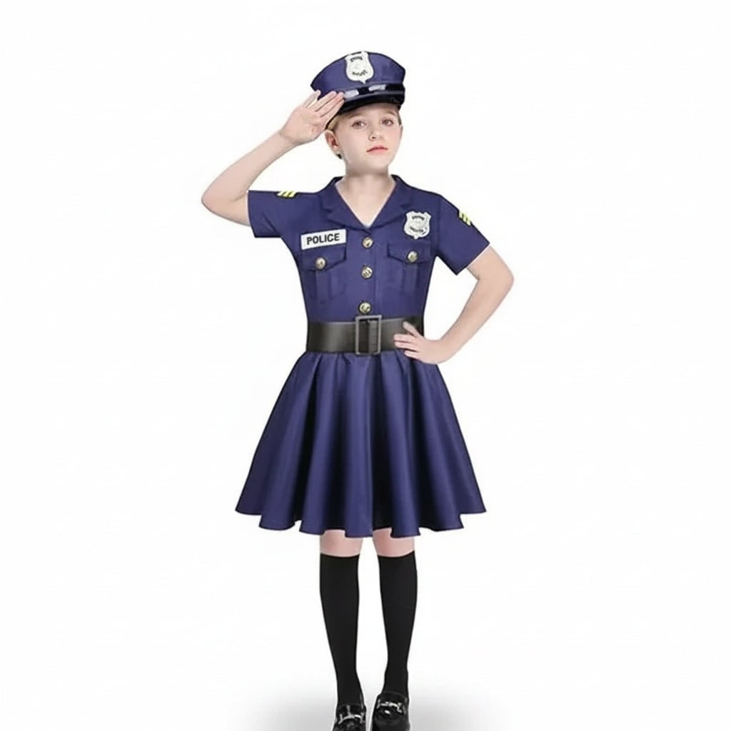 Halloween Costume Poliziotta Abito Gonna Pieghettata - Image 4
