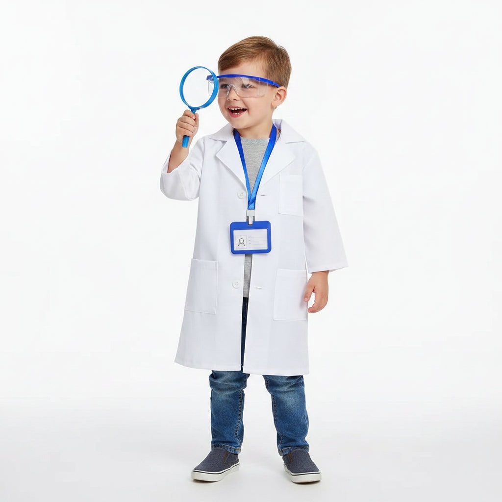 Halloween Costume Scienziato Bambini Occhiali Guanti - Image 1