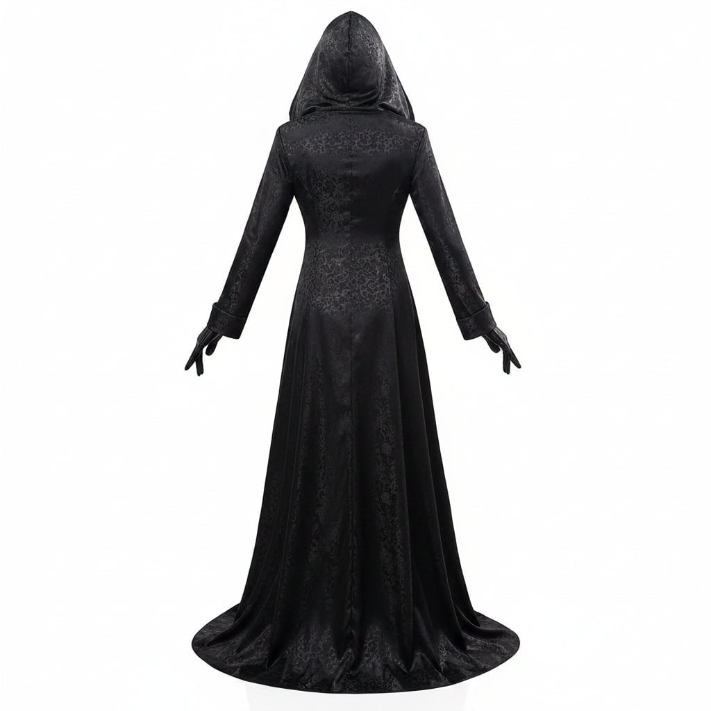 Halloween Costume Vampiro Elegante Cappuccio Guanti - Image 3