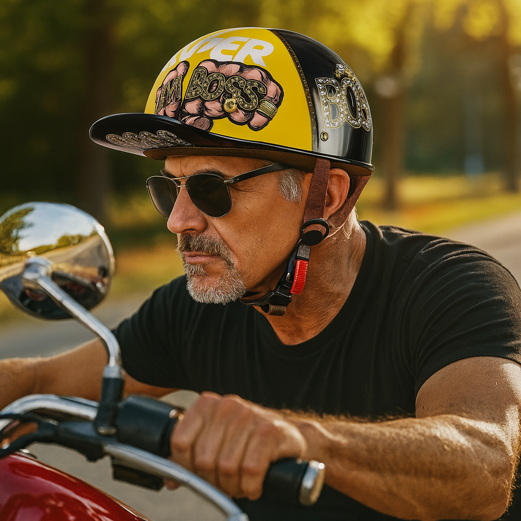 Motorcycle Helmet Half Face Helmet Baseball Cap Style ABS Safety Shell