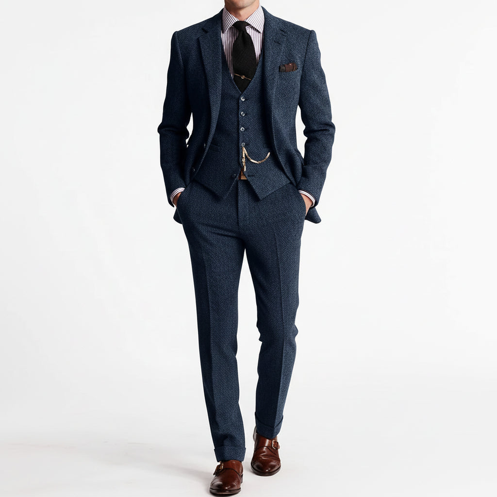 Abito Uomo Elegante Completo Tre Pezzi Occasioni Formali