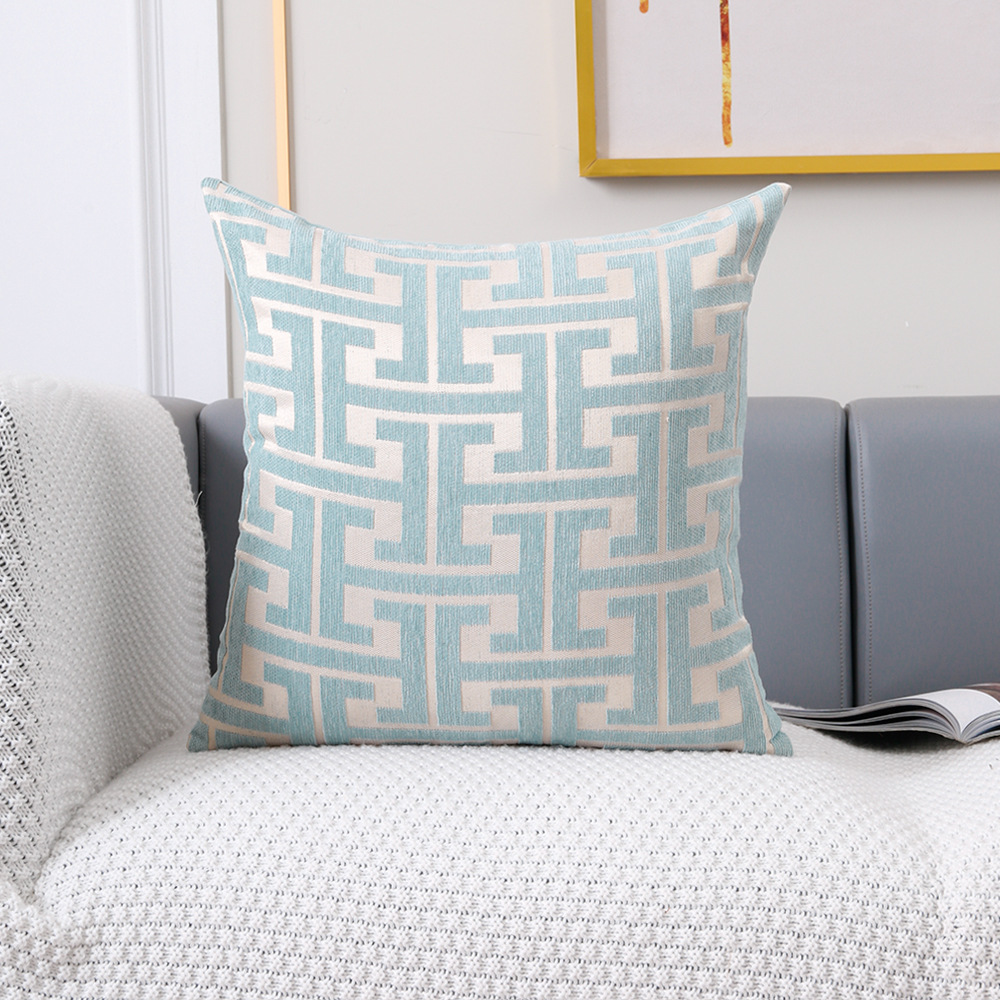 Jacquard Geometrico - Set di 2 federe con cerniera invisibile, perfette per la decorazione di soggiorno e camera da letto