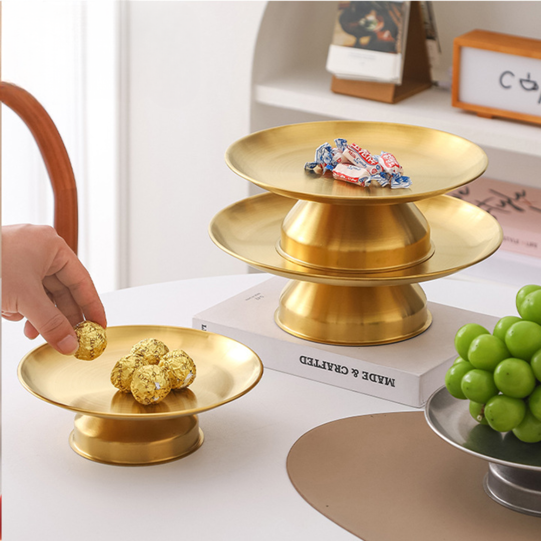 SteelTray - Tabuleiro Alto em Aço Inoxidável | Para Fruta, Bolos e Petiscos