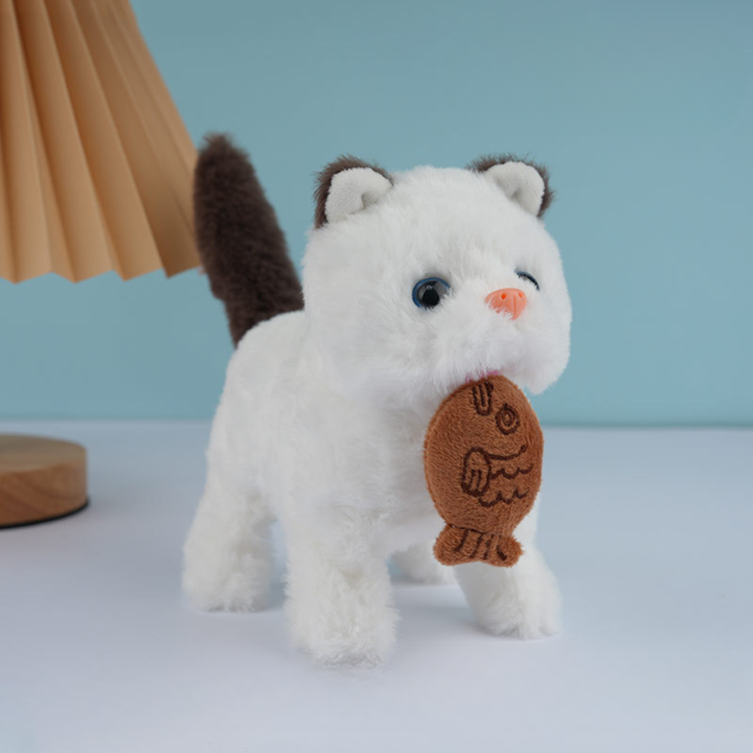 Toy Cat Robot Plush Interactive White Persian Kitten