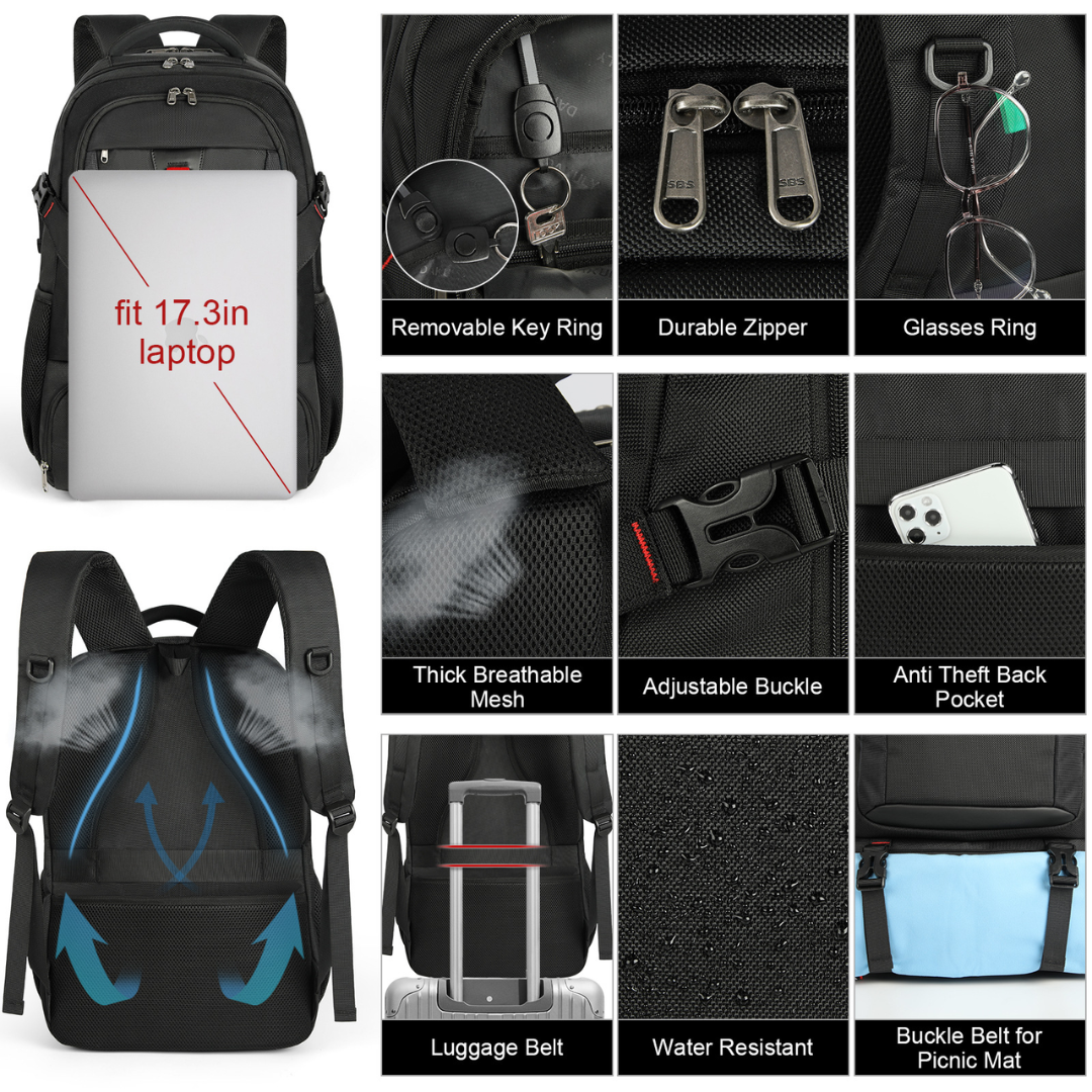 Waterproof Backpack Laptop Compartment Thermal Pocket Travel