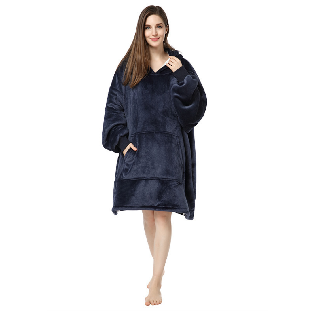 Weighted Blanket Style Oversized Fleece Hoodie Sherpa Lining