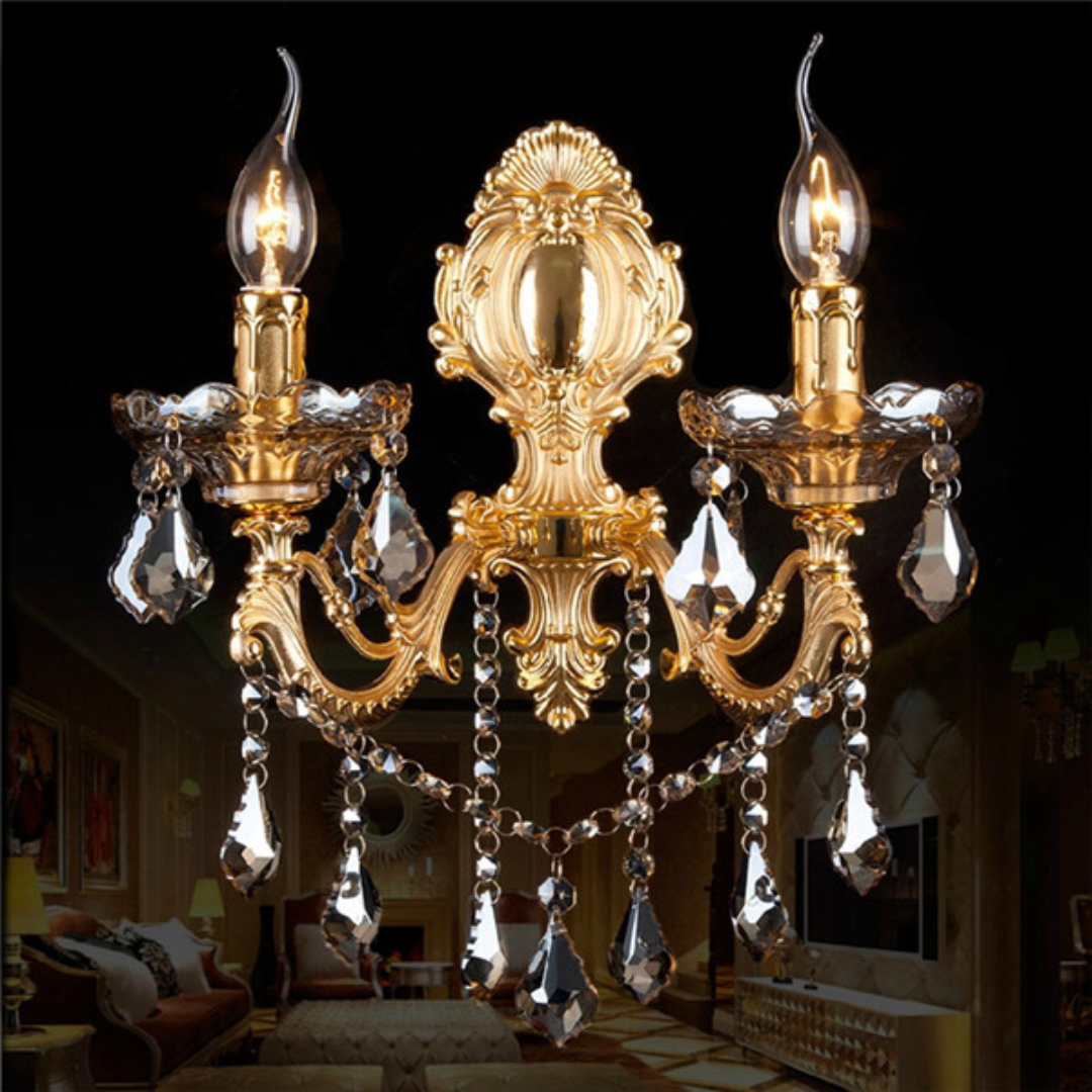 CrystalGlow - Lampada a candela LED in cristallo decorazione per camera da letto