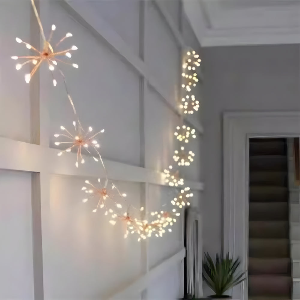 Iluminação Slinger LED Branco Quente Fio de Cobre Agrupamento de Estrelas Decoração